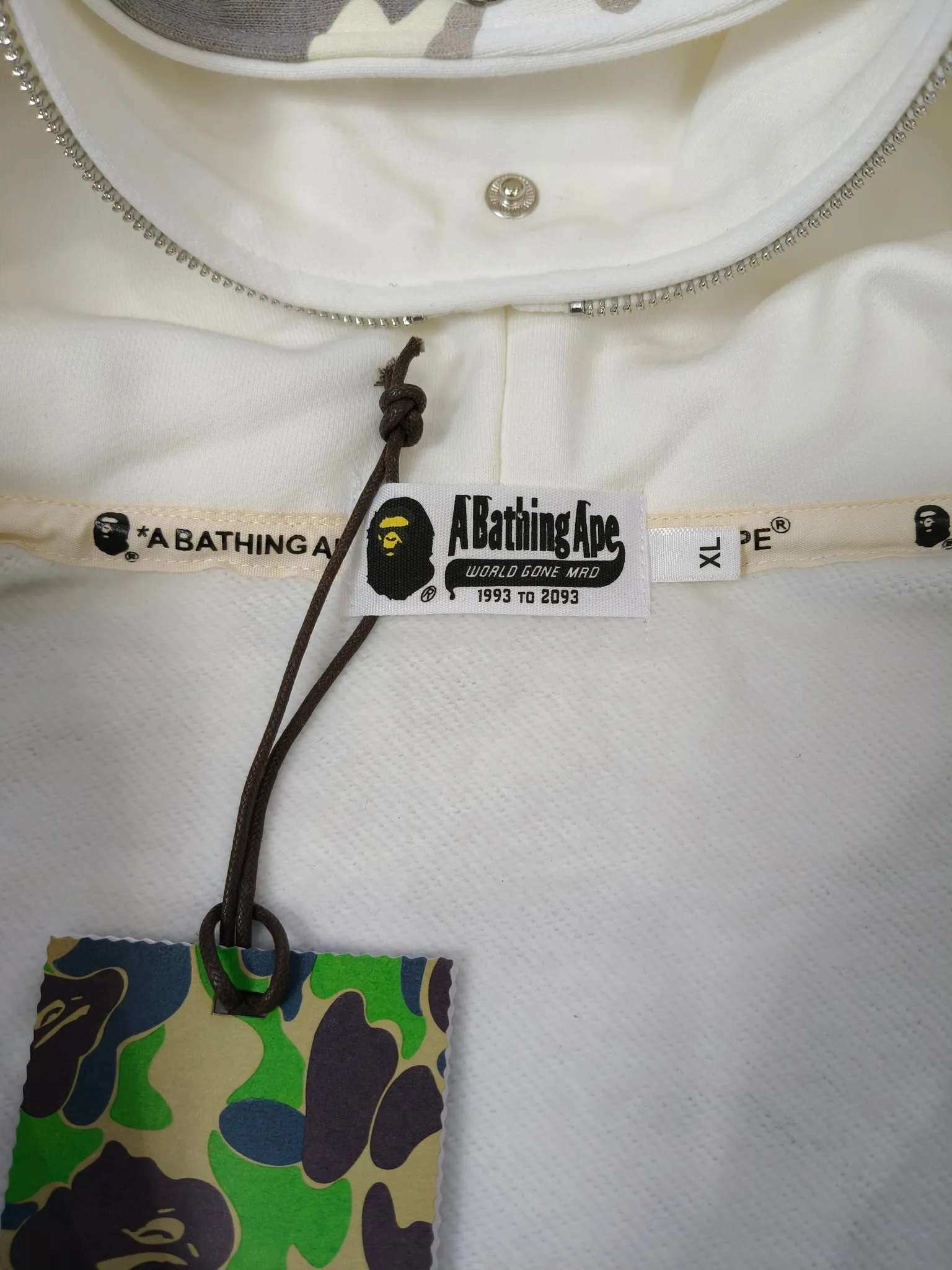 XX 126 BAPE Double hood camouflage luminous Classic design printing Customized fabric Couple model: S—XXL [Black White]